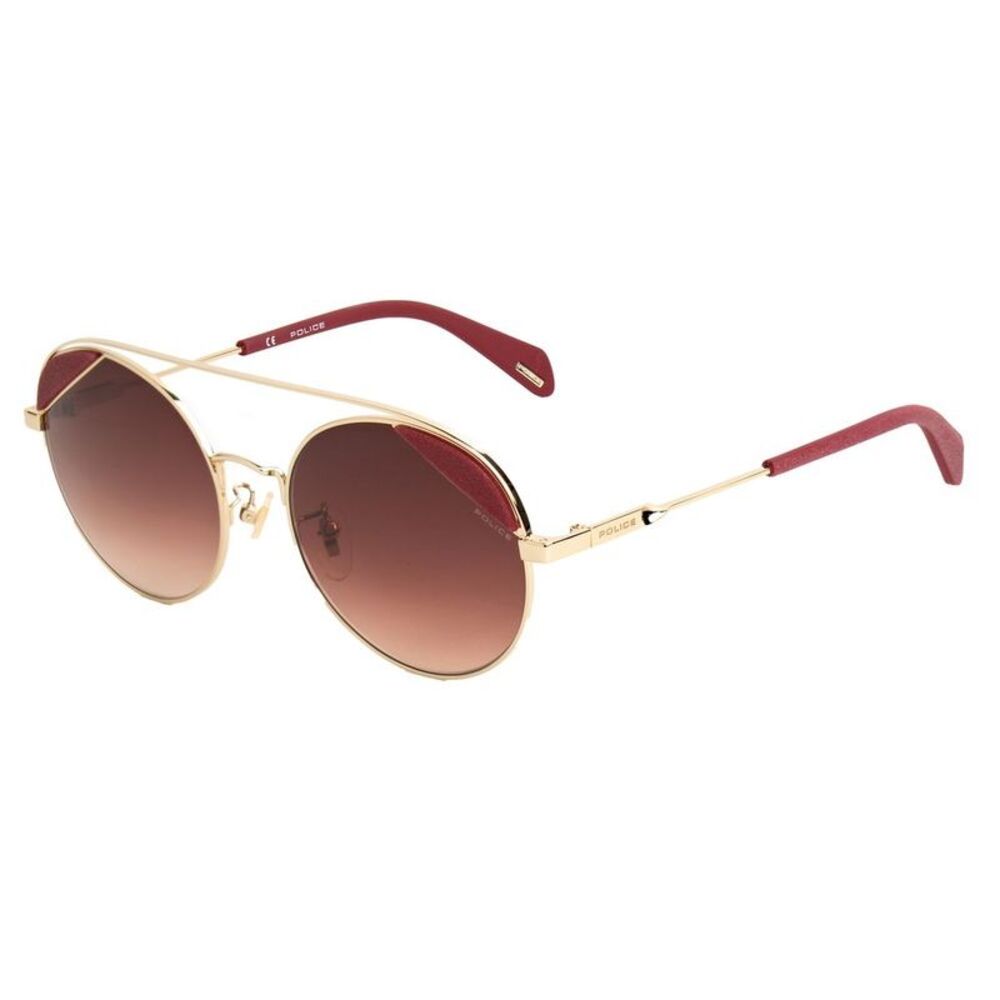 Police PL9454 unglae Round Gold Metal Frame Women Pink Sunglasses